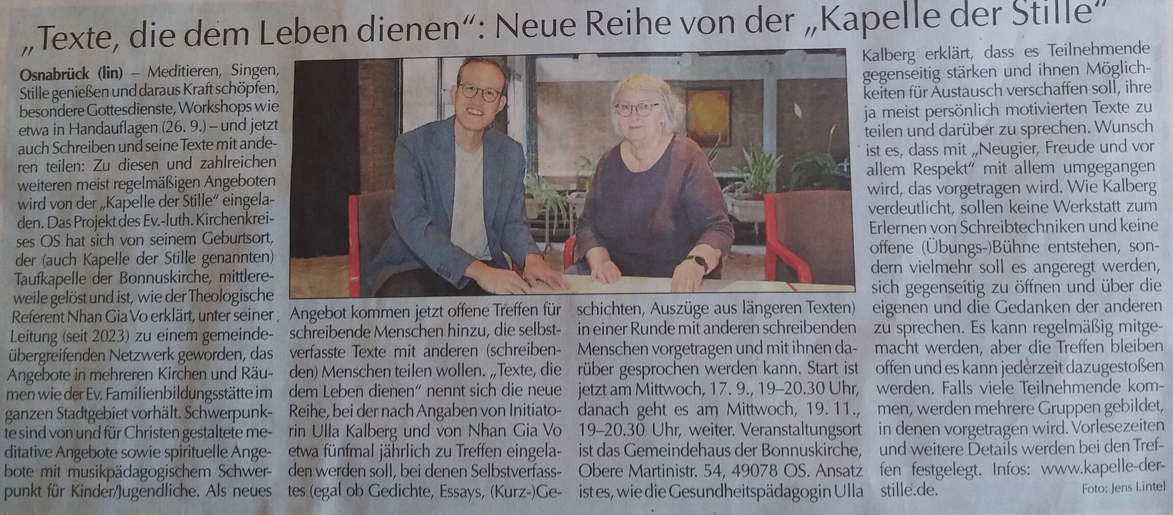 Artikel "Texte die dem Leben dienen"