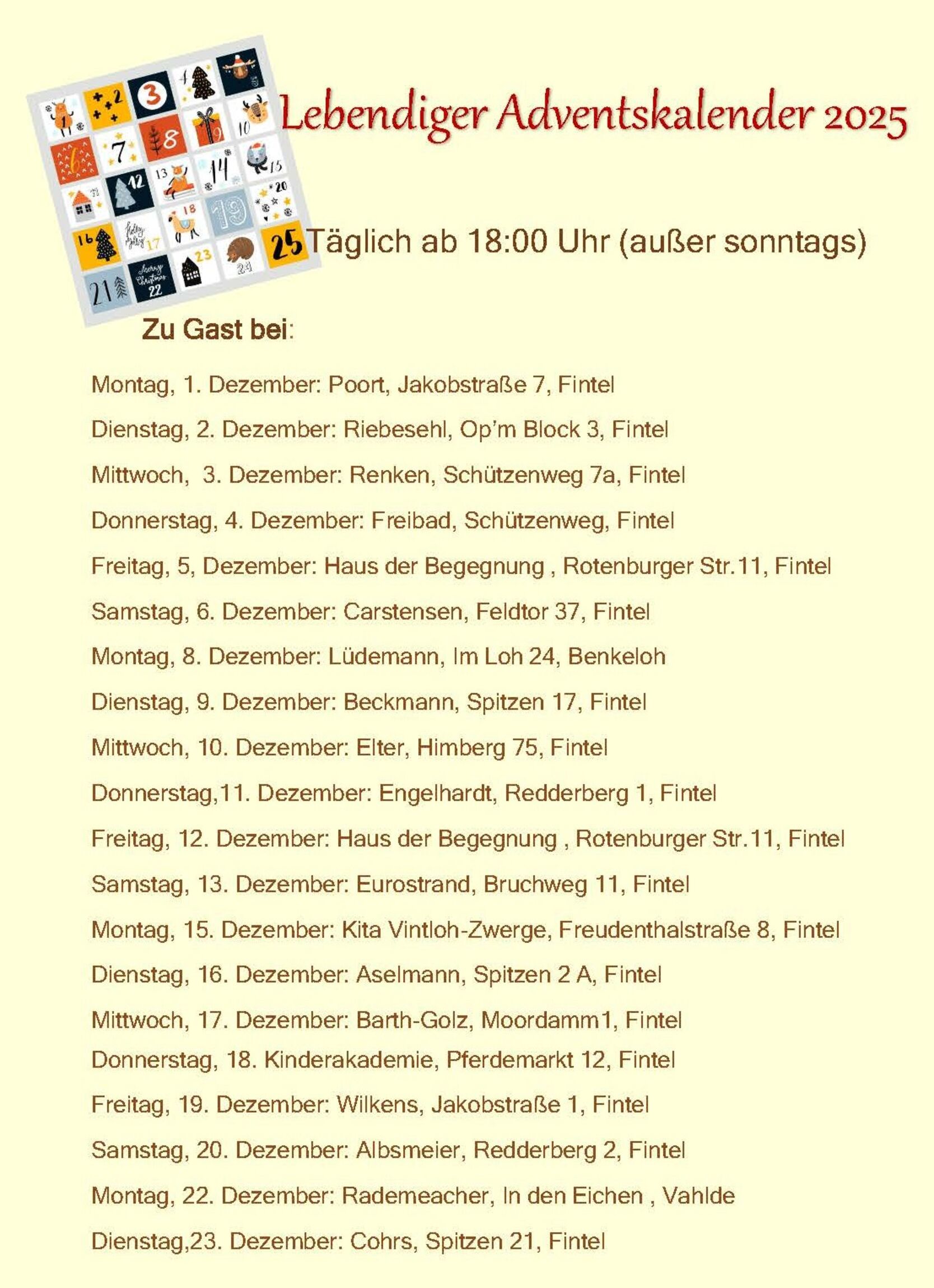 Lebendiger Advent 2025