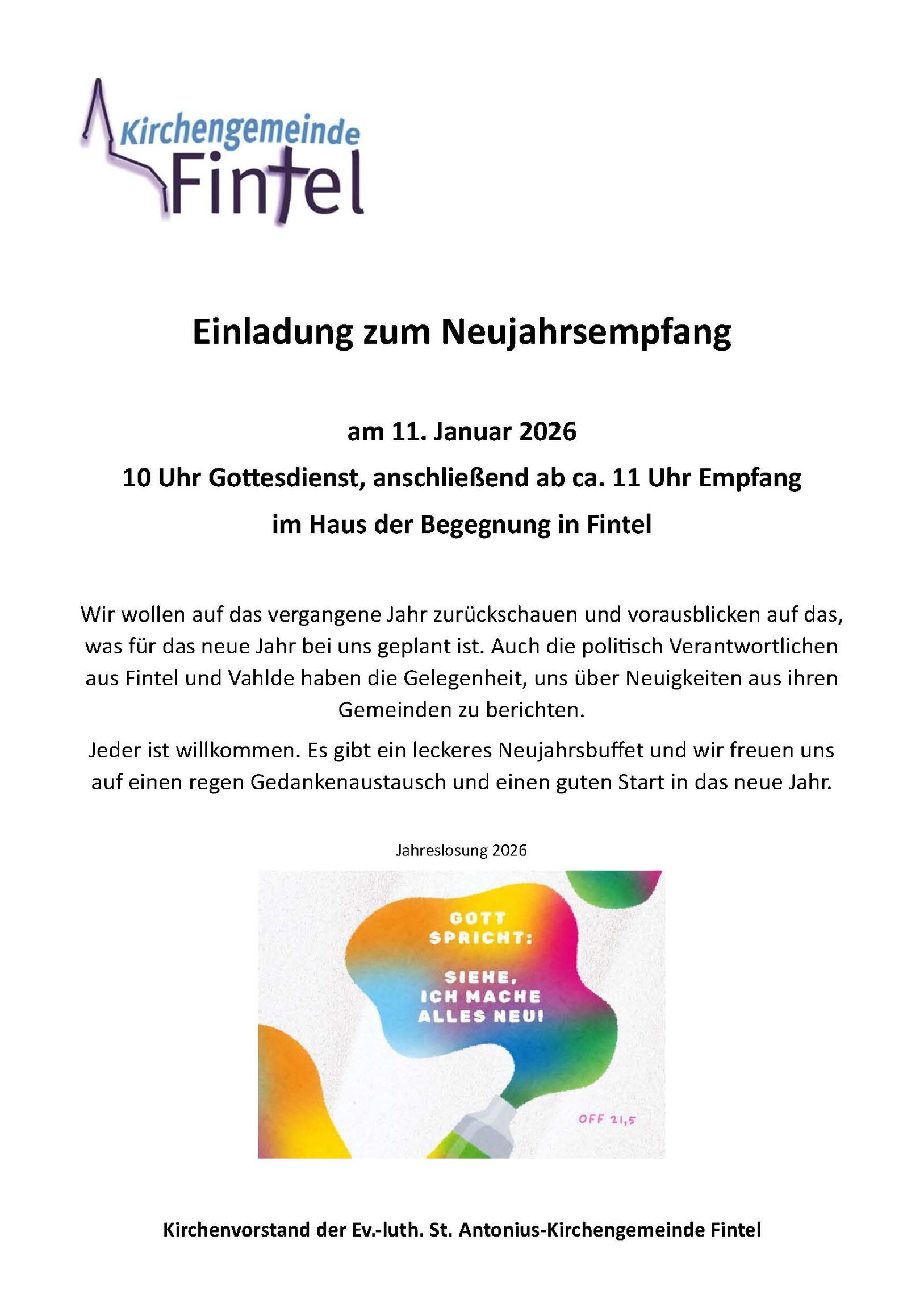 Einladung Neujahrsempfang