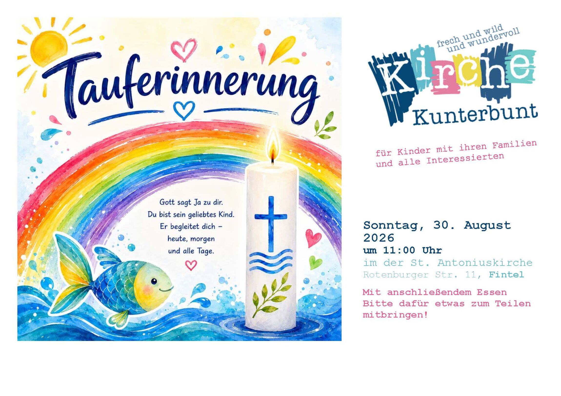 Kirche kunterbunt mit Tauferinnerung