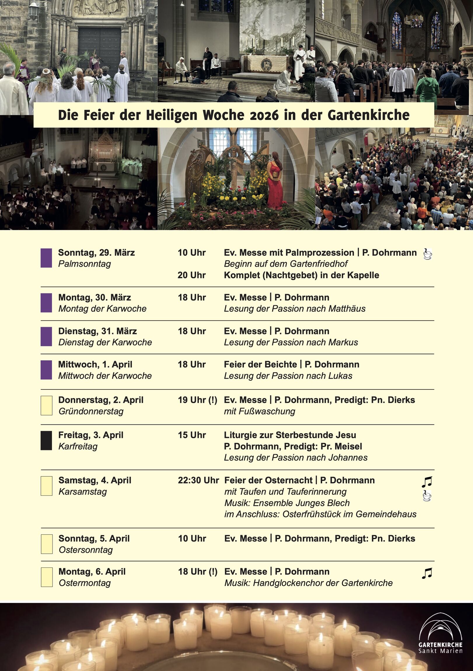 Gottesdienste Heilige Woche 2026