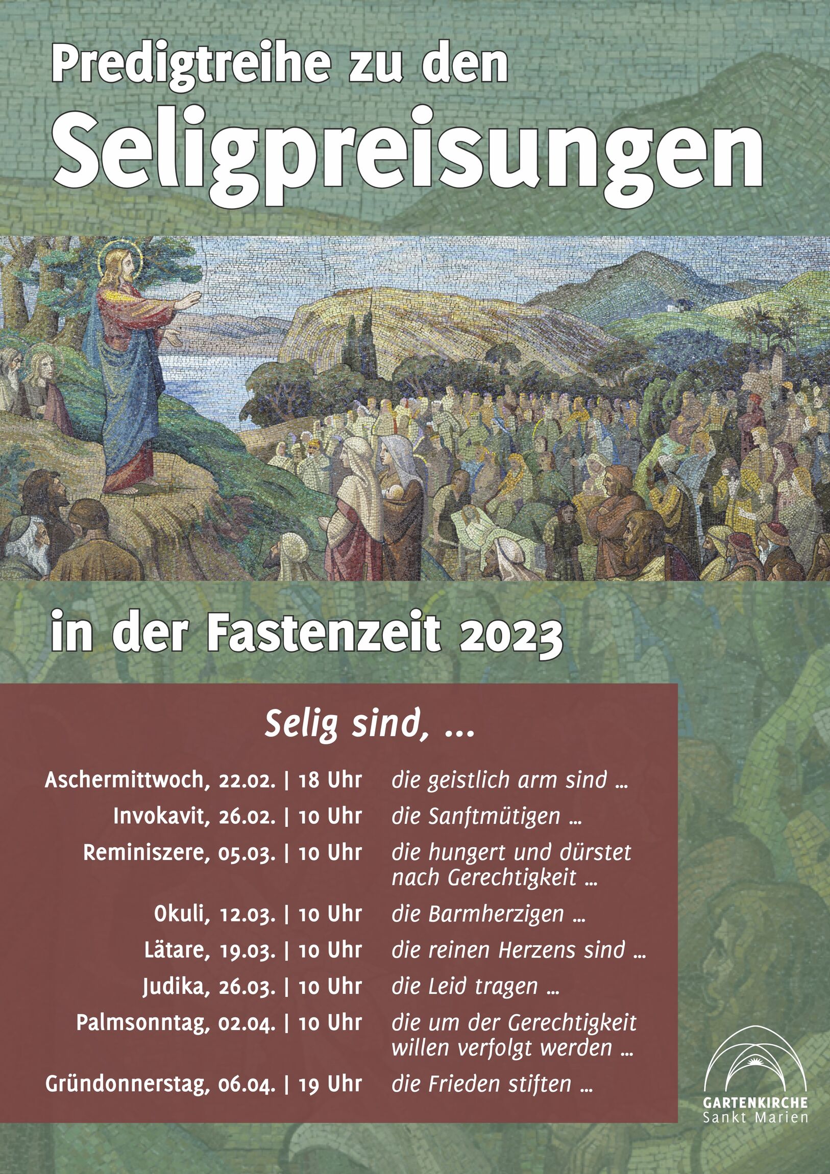 Plakat Predigtreihe Seligpreisungen