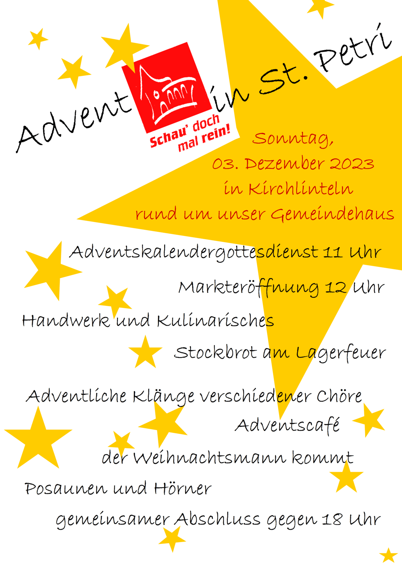 Plakat Flyer Advent in St Petri 23