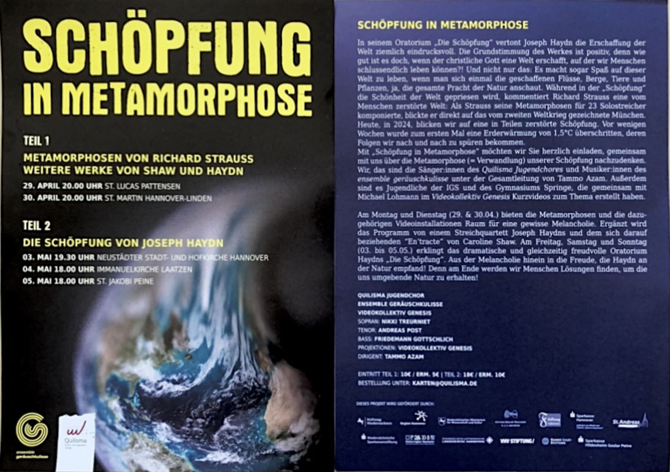 Flyer Schöpfung in Metamorphose - Vor- und Rückseite