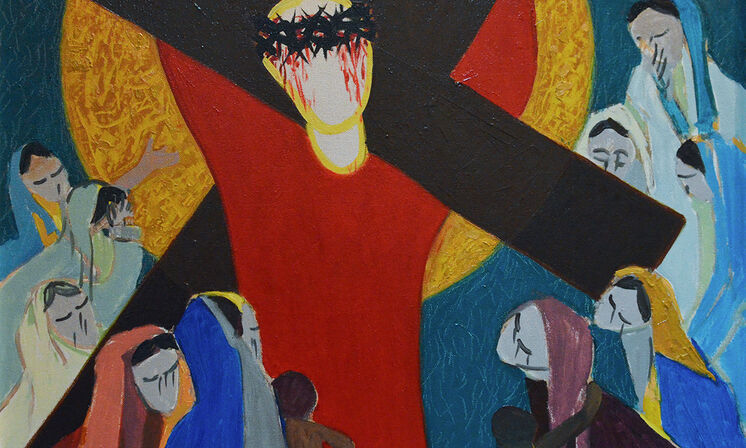 Kreuzweg 09 Jesus begegnet den weinenden Frauen